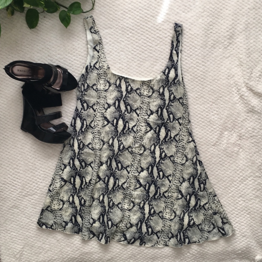TOBI snakeskin low back swing dress